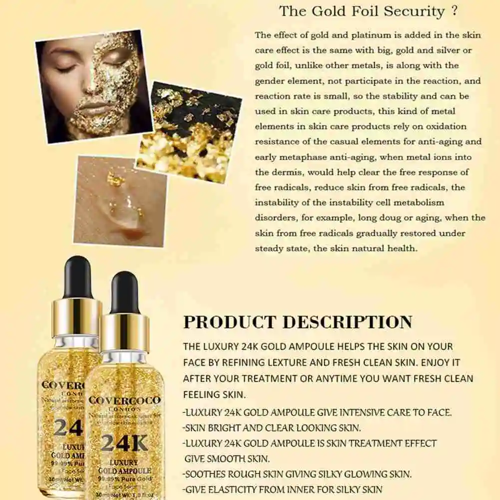 Nicotinamide Whitening Serum Skincare Hyaluronic Acid For Face Collagen 24k Gold Anti-wrinkl Moisturizing Facial Serum Skin Q6L9