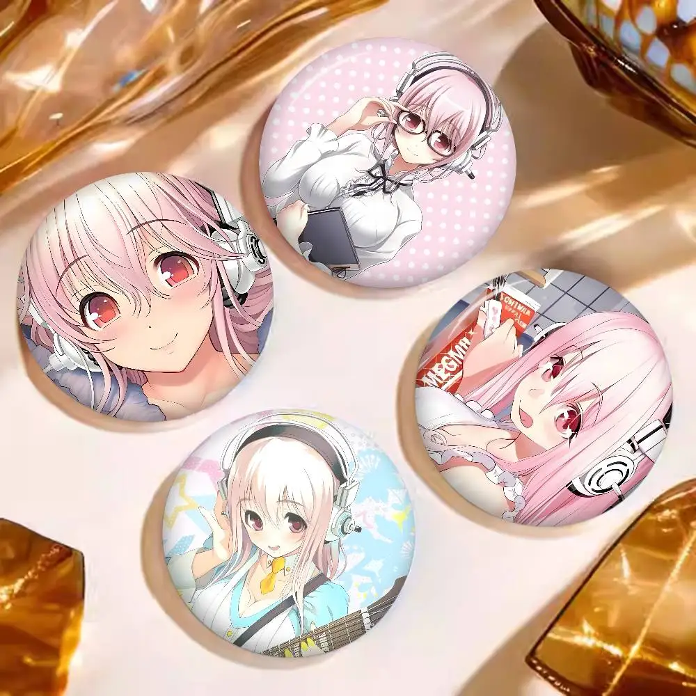 S-Super-Sonico 58mm Animals Funny Brooches Badge Backpack Clothes Gift Accessory