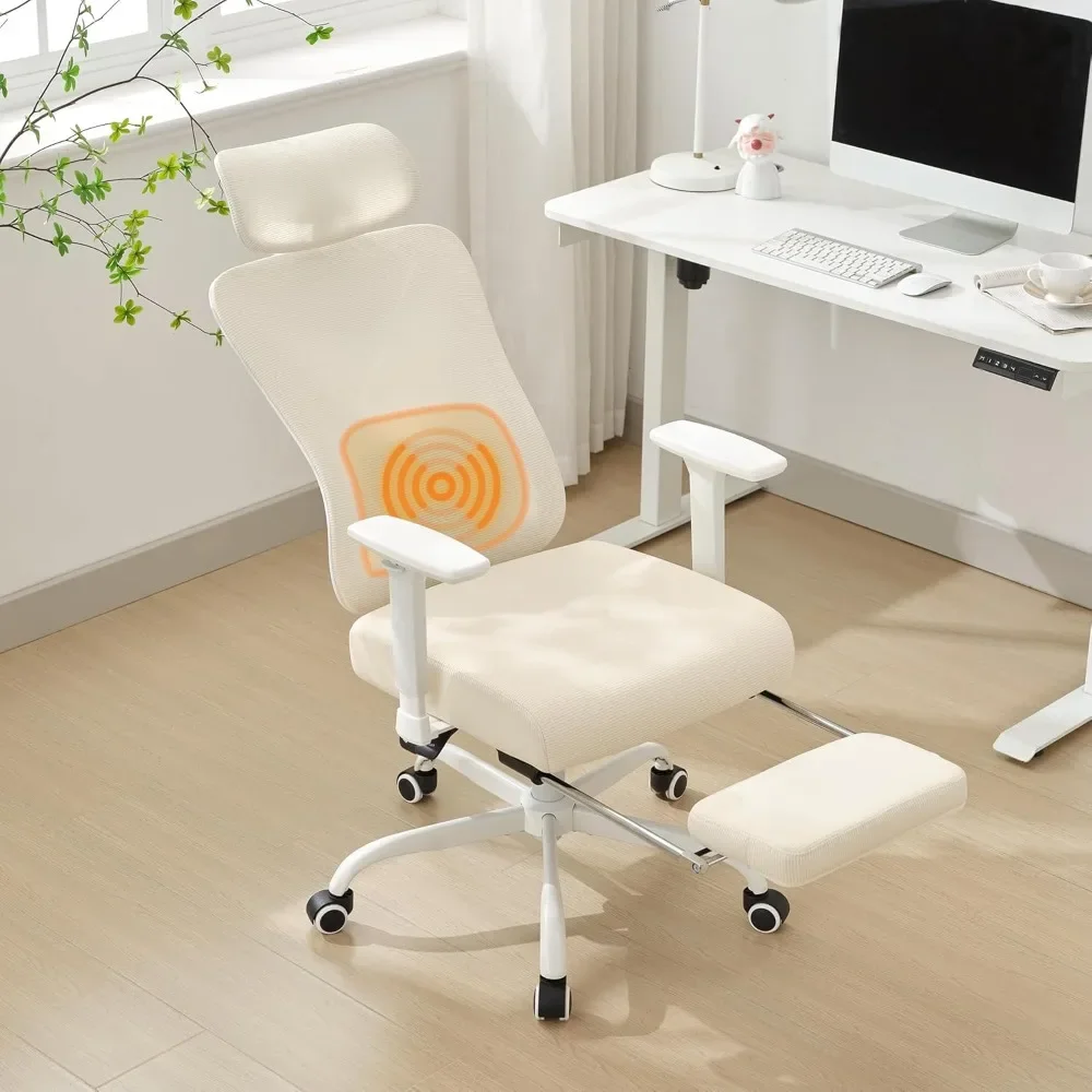 

Массажное офисное кресло с подставкой для ног, массажное офисное кресло с откидной спинкой, эргономичное кресло для домашнего офиса с колесиками