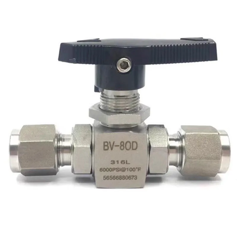 6000psi Ferrule Ball Valve Corrosion-resistant Stainless steel 316L 2 Way Switch Valve 1/8 1/4 3/8 3 6 8 10 12mm hard tube
