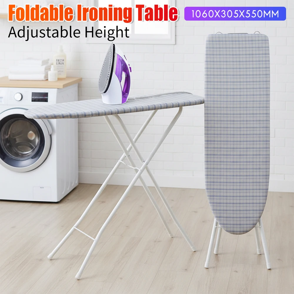 

Adjustable Height Ironing Board with Heat Resistant Cover Double Fold Large Tabletop Ironing Table for Home Hotel Laundry Room ﻿