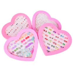Multicolor Cryatal 36 Pairs Cartoon Hypoallergenic Plastic Stud Earrings Set For Women Girl Wedding Christmas Gifts Jewelr