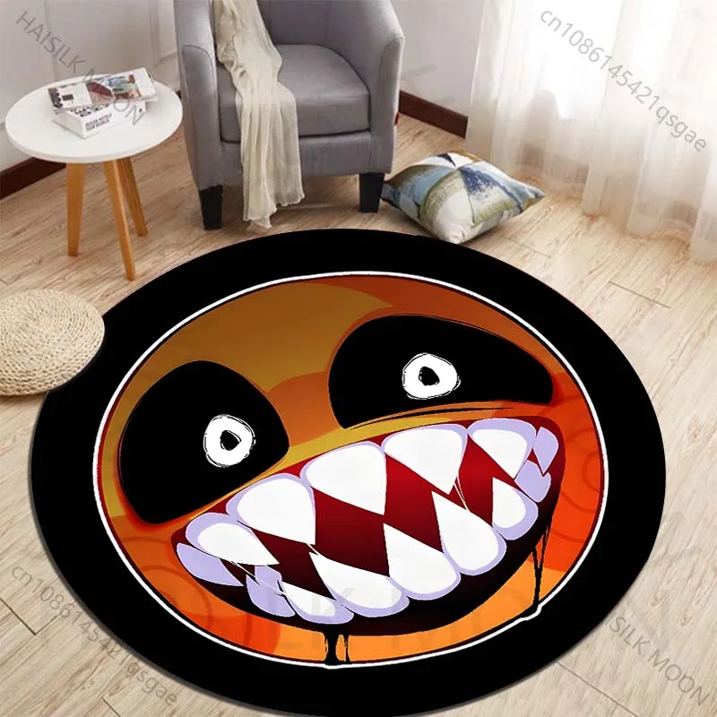 Creepy smiling face, eerie and unsettling Printed round carpet living room sofa table carpet large pet mat soft round carpet