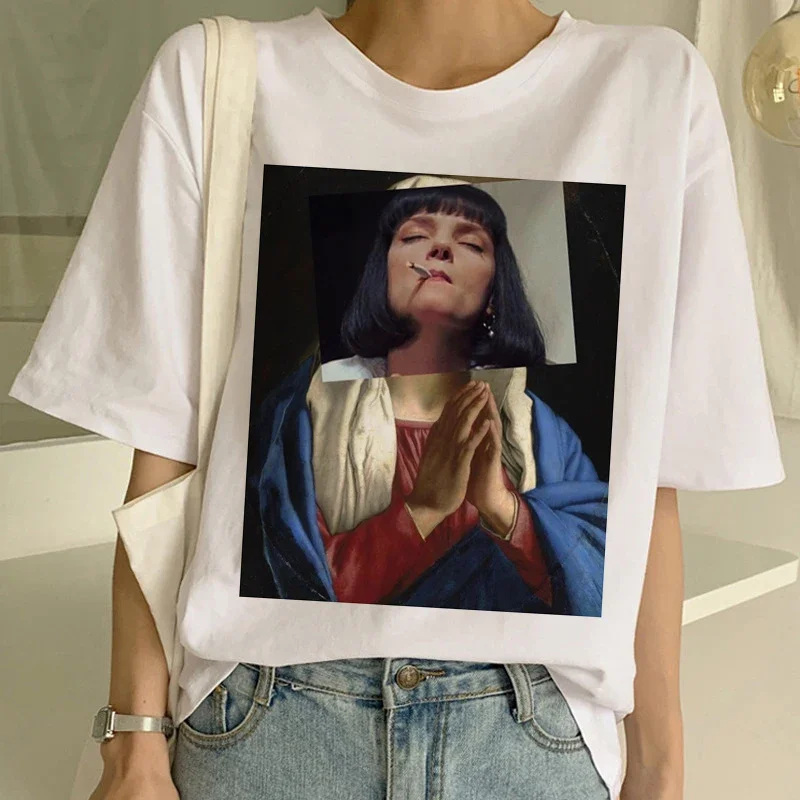 Lady Guadalupe Shirt Virgin Mary T Shirt Pulp Fiction MIA Wallace Madonna printed t-shirt Christian Shirts Catholic T Shirts