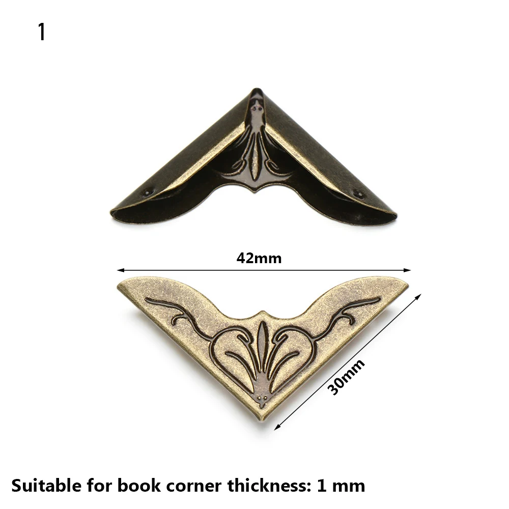 4Pcs Crafts Menus Book Cover Metal Corners Scrapbook Accessories Book Corner Protector Photo Albums