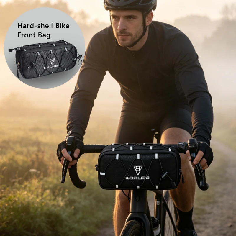 

1pcs Bicycle Front Handlebar Hard Shell Bag,2.1L/4.3L Waterproof Storage Pack for MTB Road Bike Riding