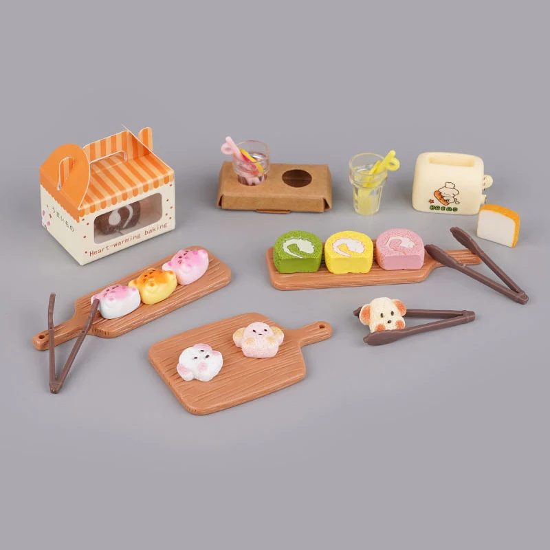 

1/12 Dollhouse Simulated Bread Cookie Drink Dollhouse Mini Dessert Shop Food Decoration Dolls House Kitchen Pretend Play Toys