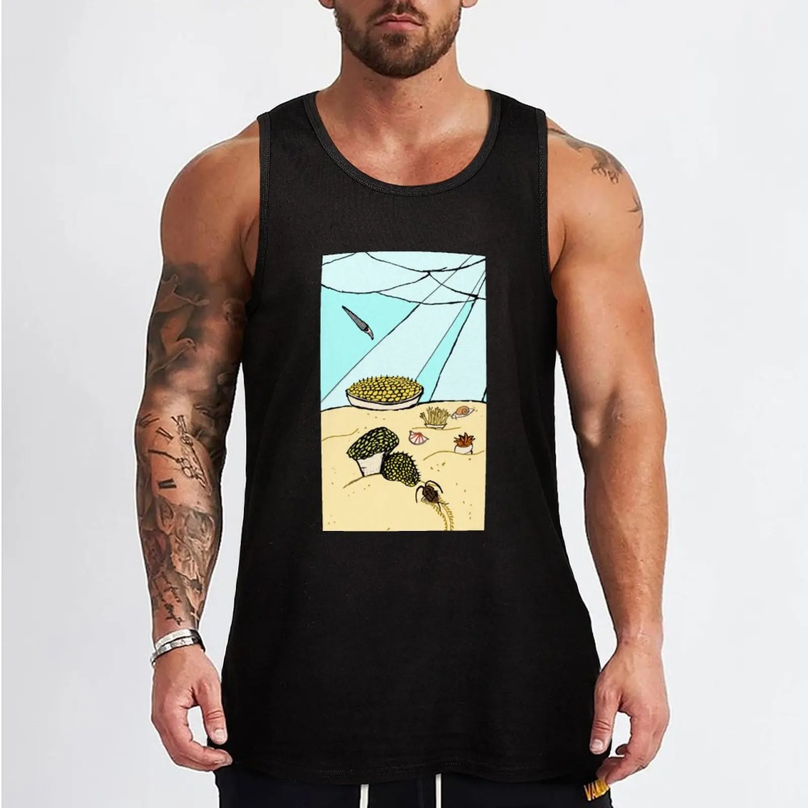 Devonian Tabulate Corals Tank Top sleeveless shirts sexy clothes men