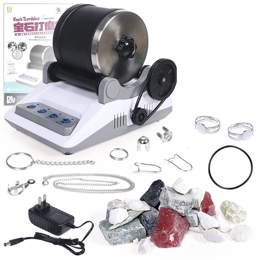 Electric gem grinding machine DIY stone polishing machine children's fun physical science experiment set test toy