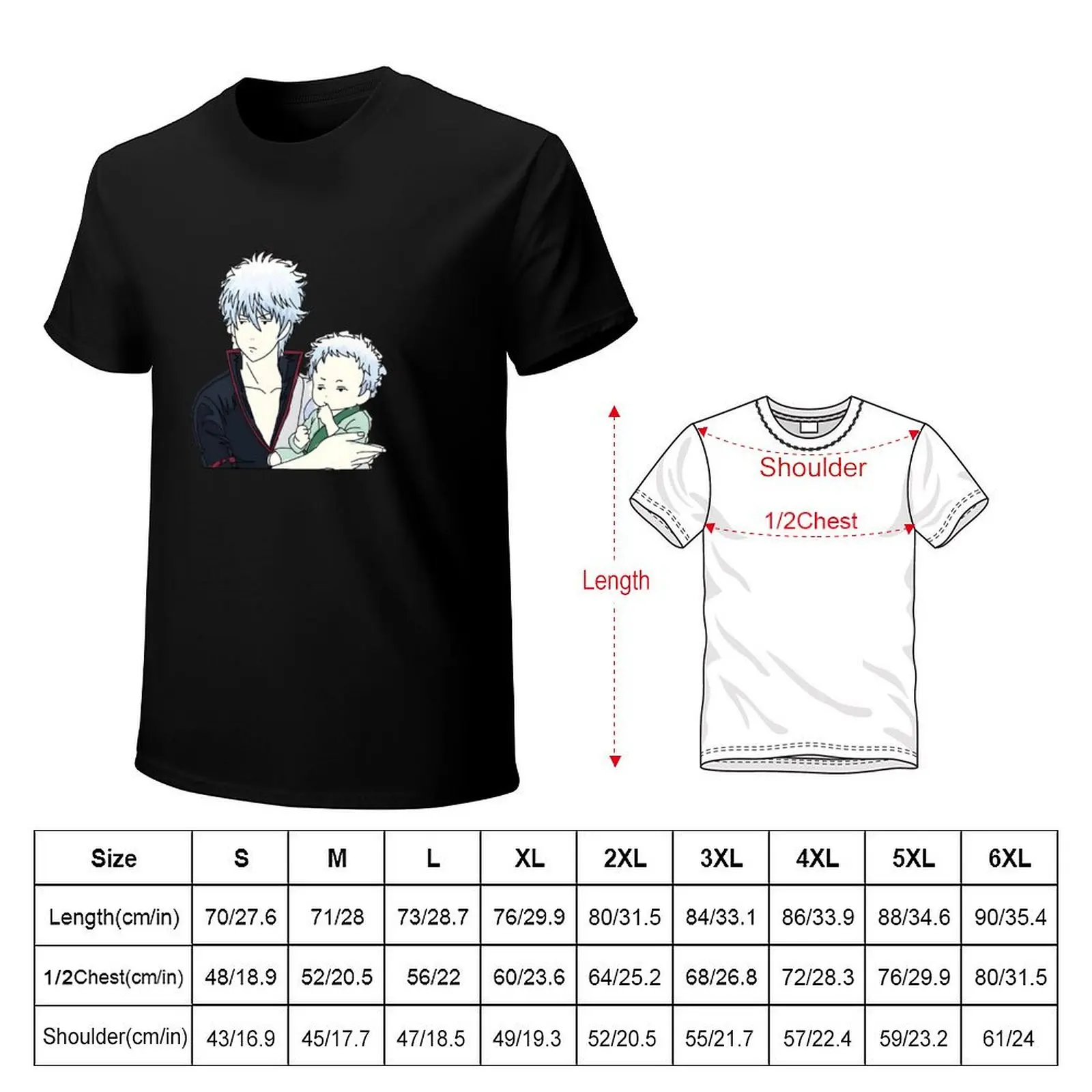 Gintoki with baby T-Shirt Plus Size Outdoor Casual Top