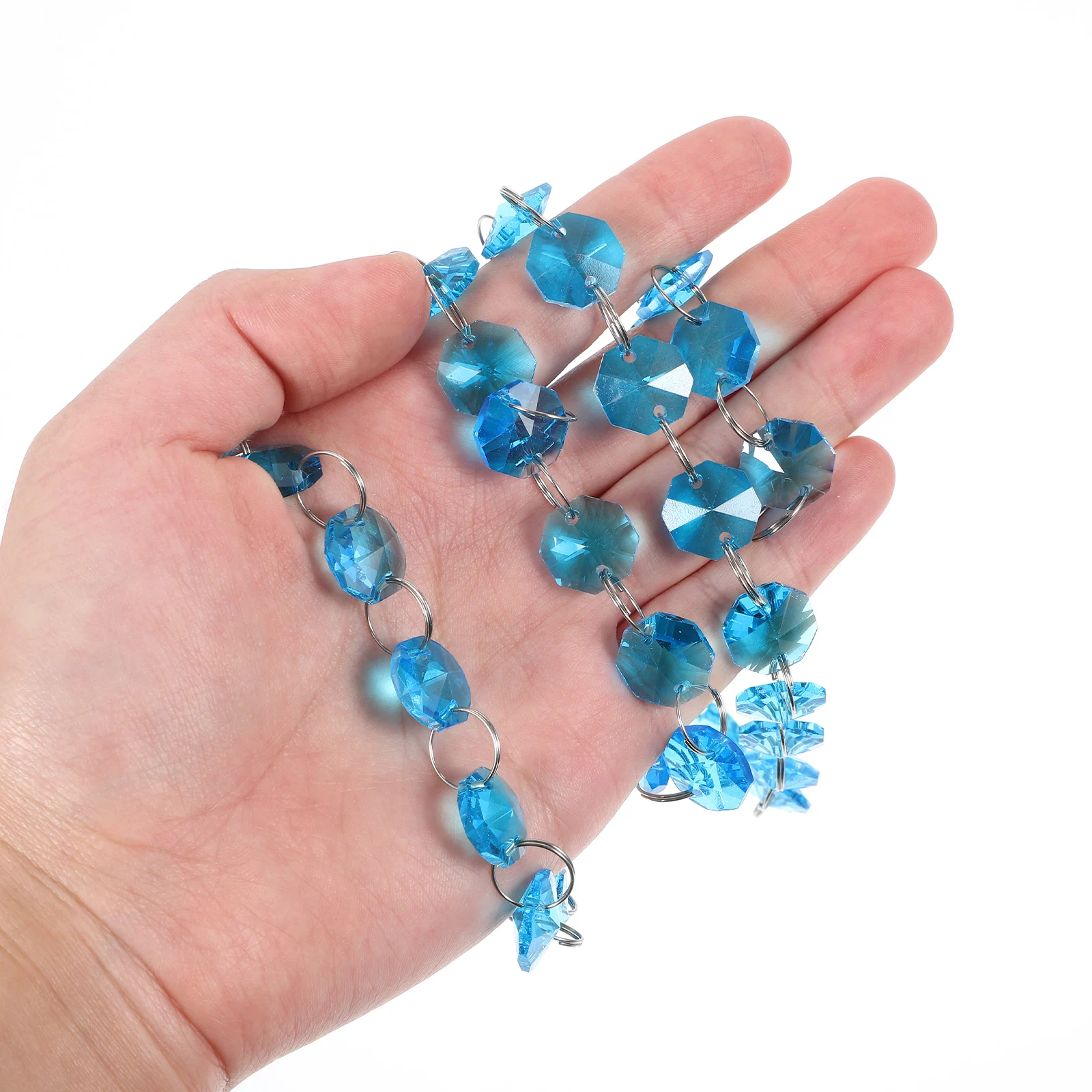 

Cut off Octagonal Bead Curtain Chandelier Black Beads Metal Wall Hanging Decor Strand for Door