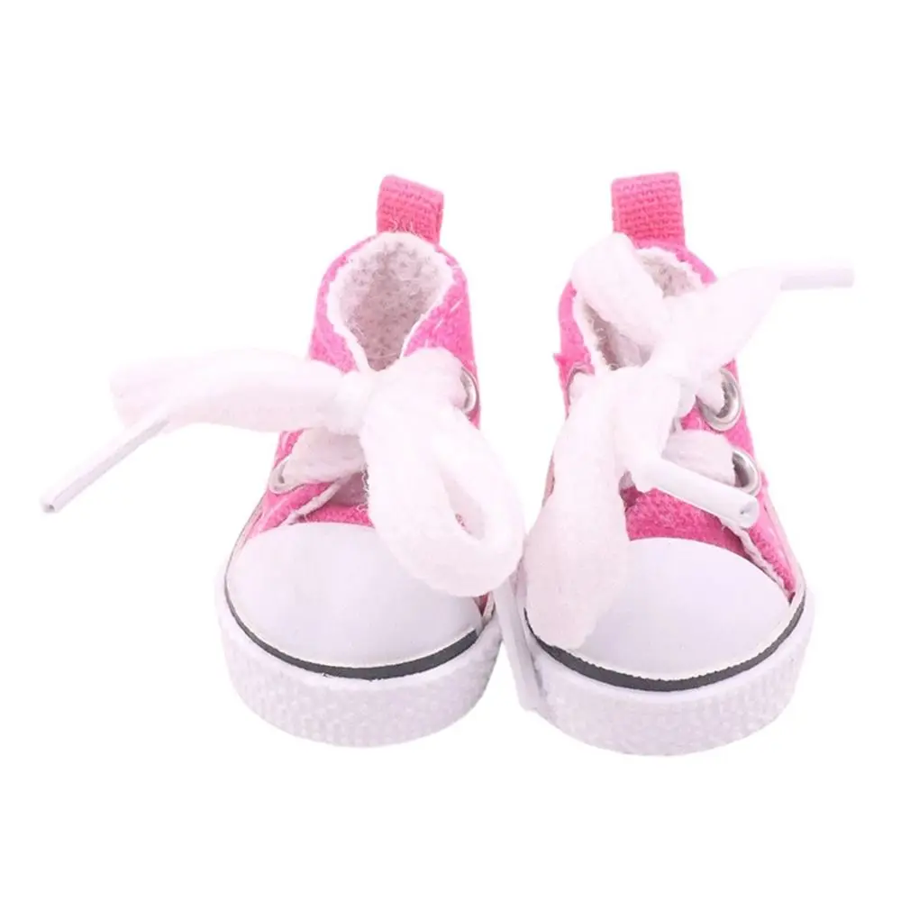 Loisirs 4.5Cm de longueur chaussures de poupée couleur unie pour 17cm baskets hautes poupées Kpop chaussures en cuir à lacets pour