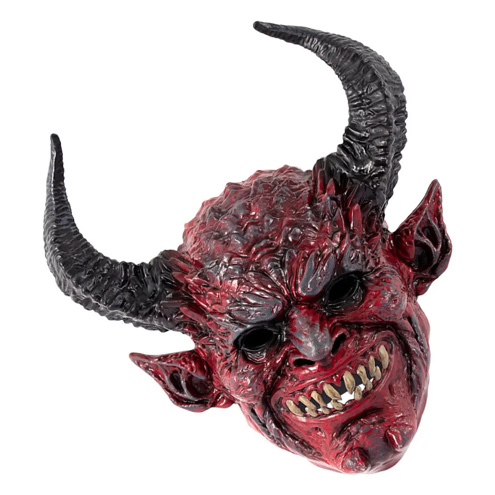 

Devil Horn Mask For Adults Elastic Strap Foam Halloween Cosplay Beast Face Masquerade Party Full Face Demon Horror Mask