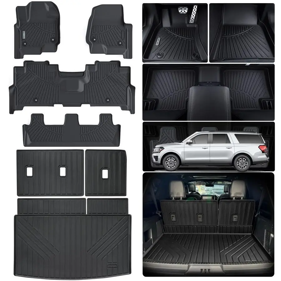 

Mats for Ford Expedition MAX 20182023 2024 Only Fit Max 8 Seats 2nd Row Bench Seat with Cargo Liners,TPE All Weather Protection