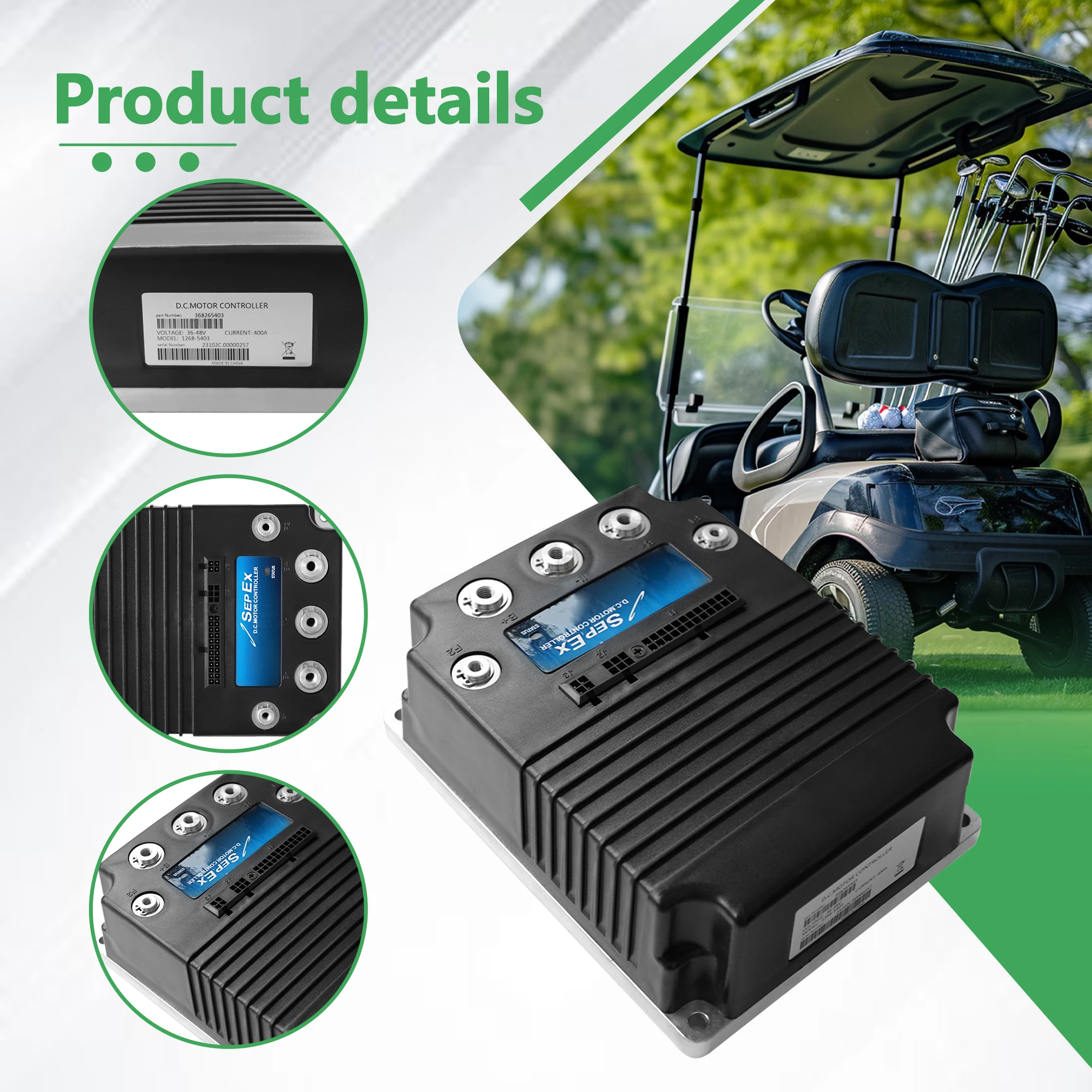 48V 400A 0-5k DC Controller 2CN090 for Curtis STAR EV Classic 48 2+2 4+2 6+2 (2016-2025) Golf Cart 1268-5403