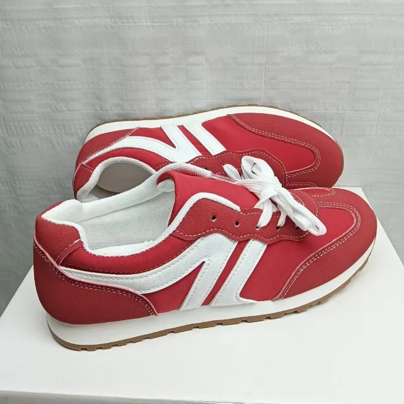 

Туфли размера плюс 2025 г., женская вулканизированная обувь на шнуровке, уличные женские кроссовки, разноцветные женские повседневные туфли на низком каблуке