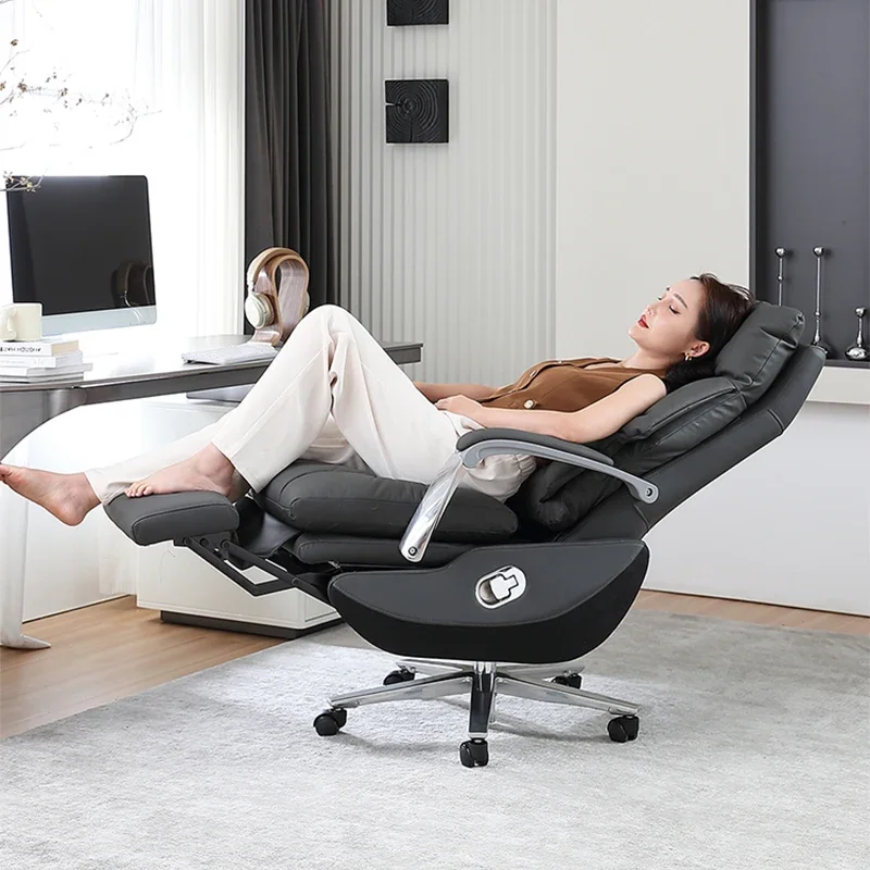 Leather Mobile Office Chairs Vanity Comfortable Cushion Massage Office Chairs Swivel Sillas De Escritorio Modern Furniture