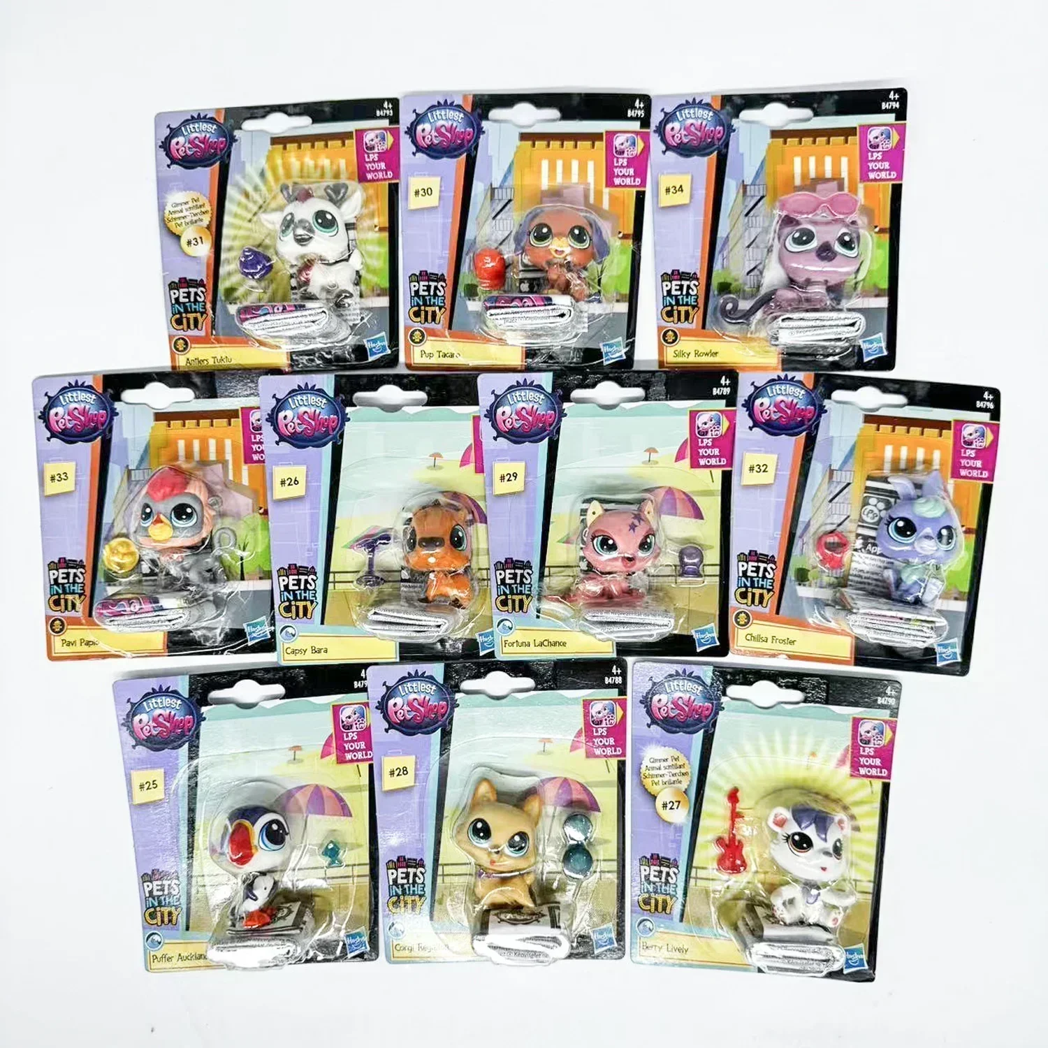 Original Hasbro Littlest Pet Shop Action Figures Cute Cartoon Animal Model Toys Big Eyed Pet Doll Collectible Toys Children Gift