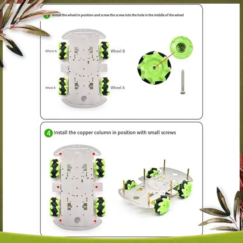 Nuovo-Per DIY Keyestudio 4WD Alluminio Mecanum Robot Auto Scheda Inferiore A Due Strati Per Arduino Robot Doppio Telaio Parti