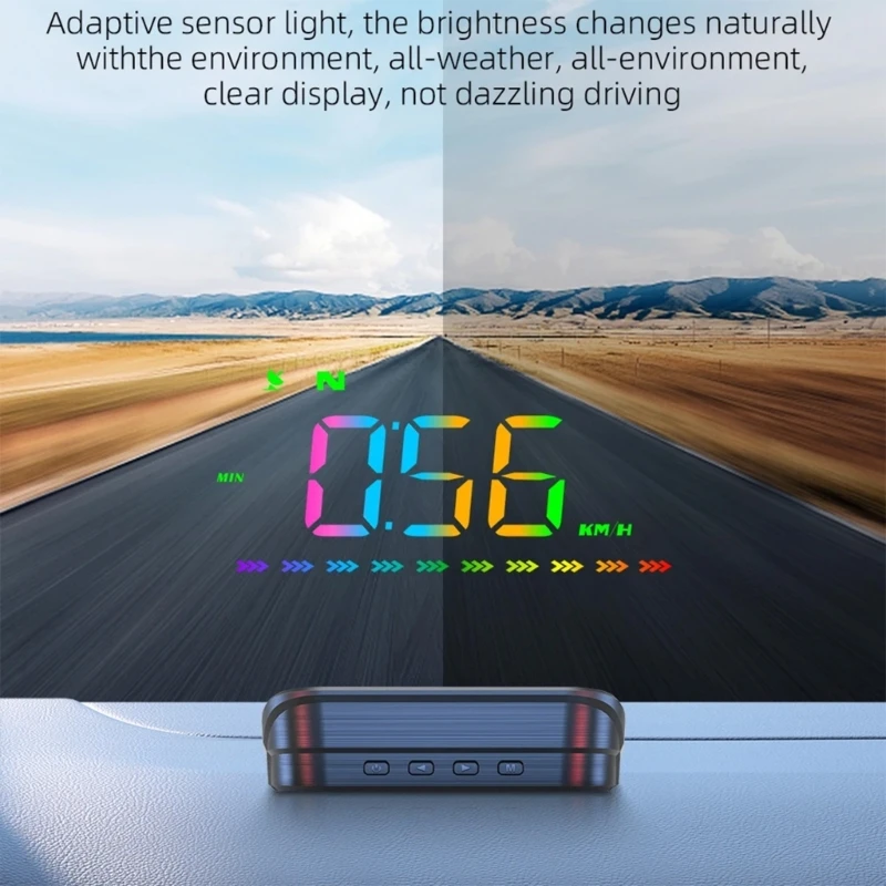 HUD Head Up Display GPS Digital Speedometer Windshield Projector for Cars Auto Electronic Devices USB Powered Plug to Play