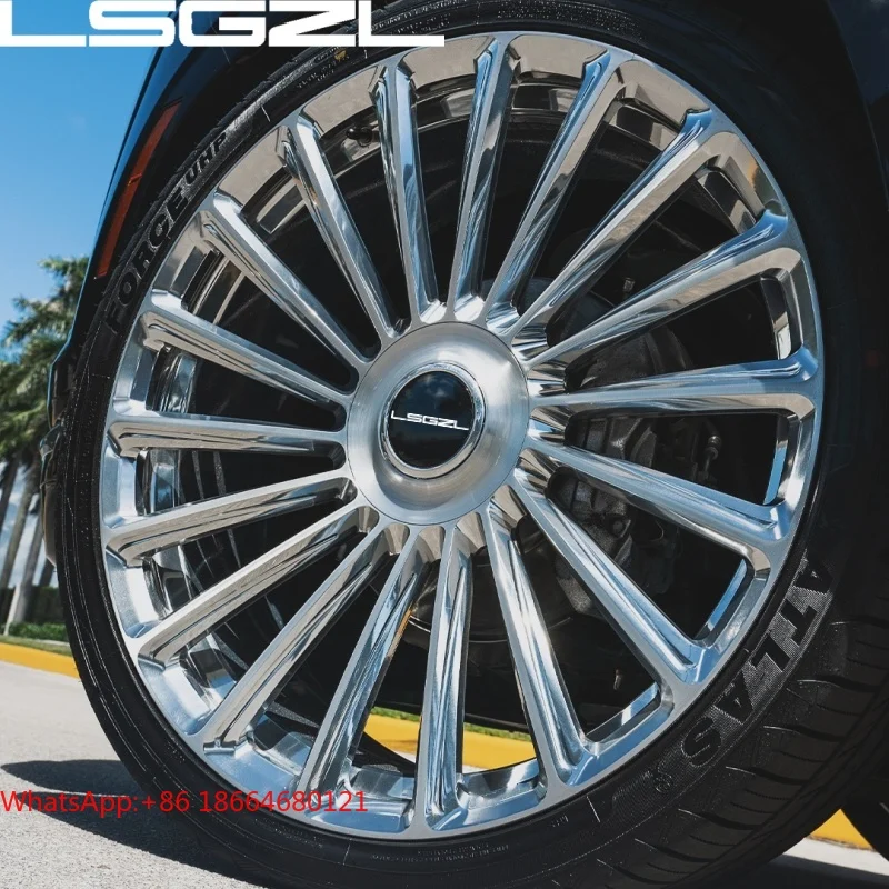Custom Forged Spokes Aluminum Alloy Polish Chrome Wheels Rim Silver 5x114.3 5x120 5x130 17 18 19 20 21 22 23 24 26 InchF20,F30,F