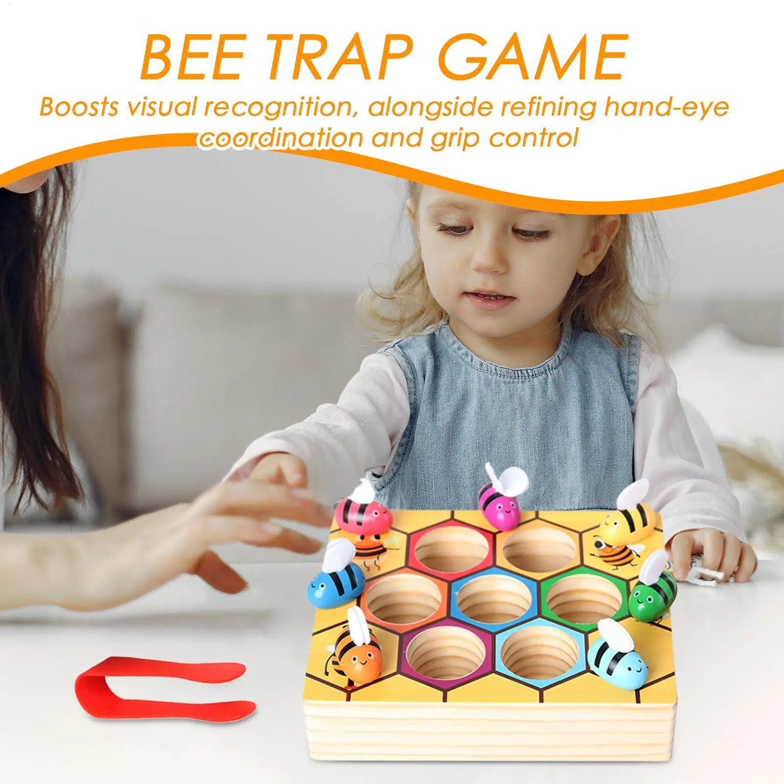 Color Sorting Toys Bee Trap Color Matching Game Educational Learning Toy Teaching Aids for Ages 3 Boys Girls Preschool Classroom