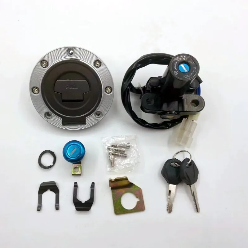 

Fuel Gas Cap Ignition Switch Seat Lock with Key Kit For Yamaha MT01 MT-01 2005-2009 YZF R1 r1 2004-2014 R6 r6 2006-2016