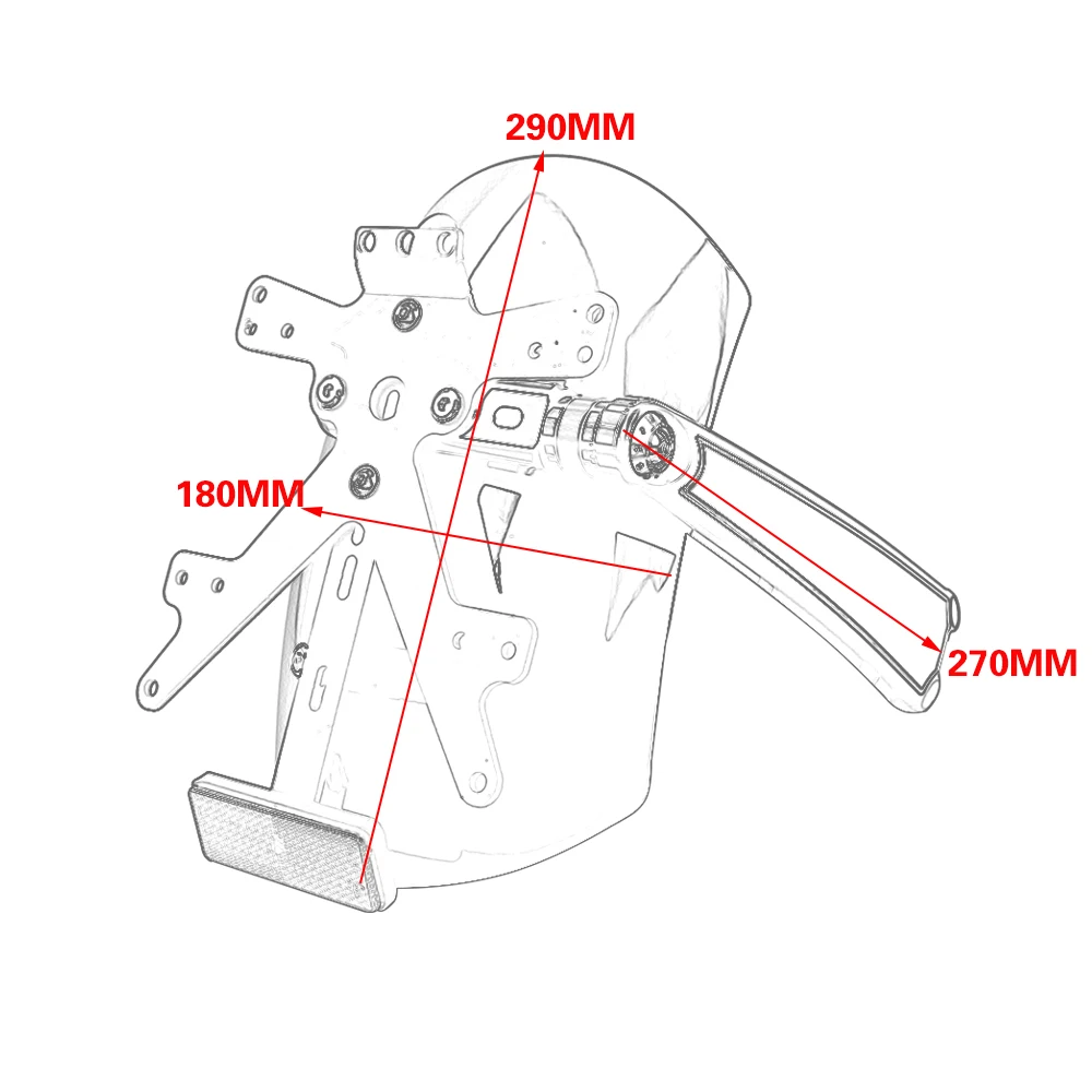 Racepro Bike Parts Motorcycle Rear Fender Bracket Mudguard With LED License Plate For BMW R1200 R NINE T 2014-2016