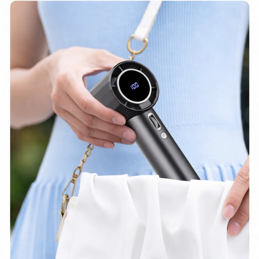 Handheld Turbo Fan 100 Speed Control Portable Usb Desktop Cooler Silent Digital Display Electric Cooling Modern Gadget