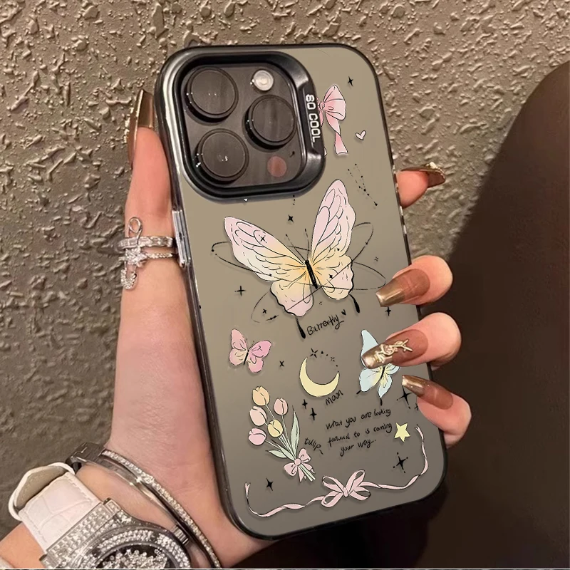 Fashion Colorful Butterfly Case for Samsung Galaxy A55 A35 A25 A15 A05 A05S 5G A13 A23 A12 A22 A32 A52 A52S A51 A71 4G Hard Etui