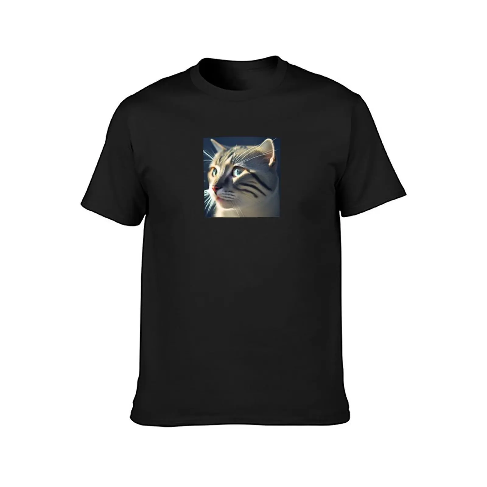 Gatto tigrato T-Shirt customizeds summer top blacks oversizeds mens clothes