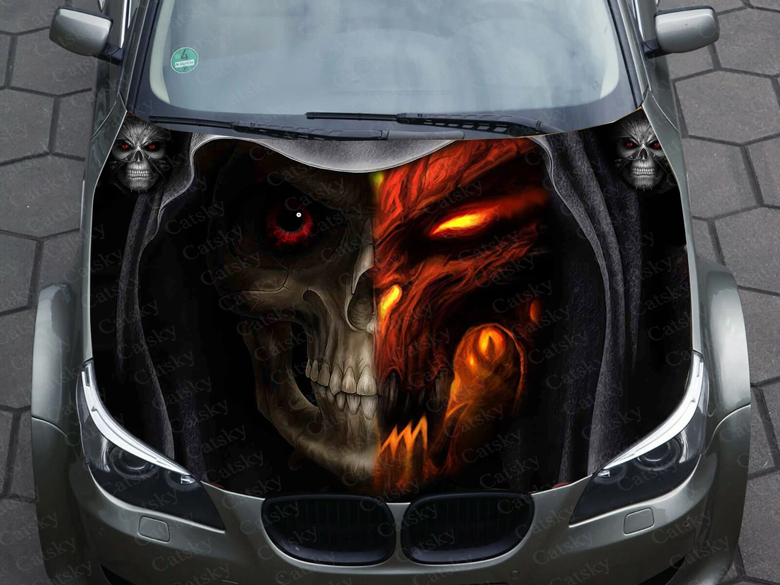 

Car hood decal vinyl sticker graphic wrap decal truck decal truck graphic bonnet decal skull f150 pirate caribbean CUSTOM