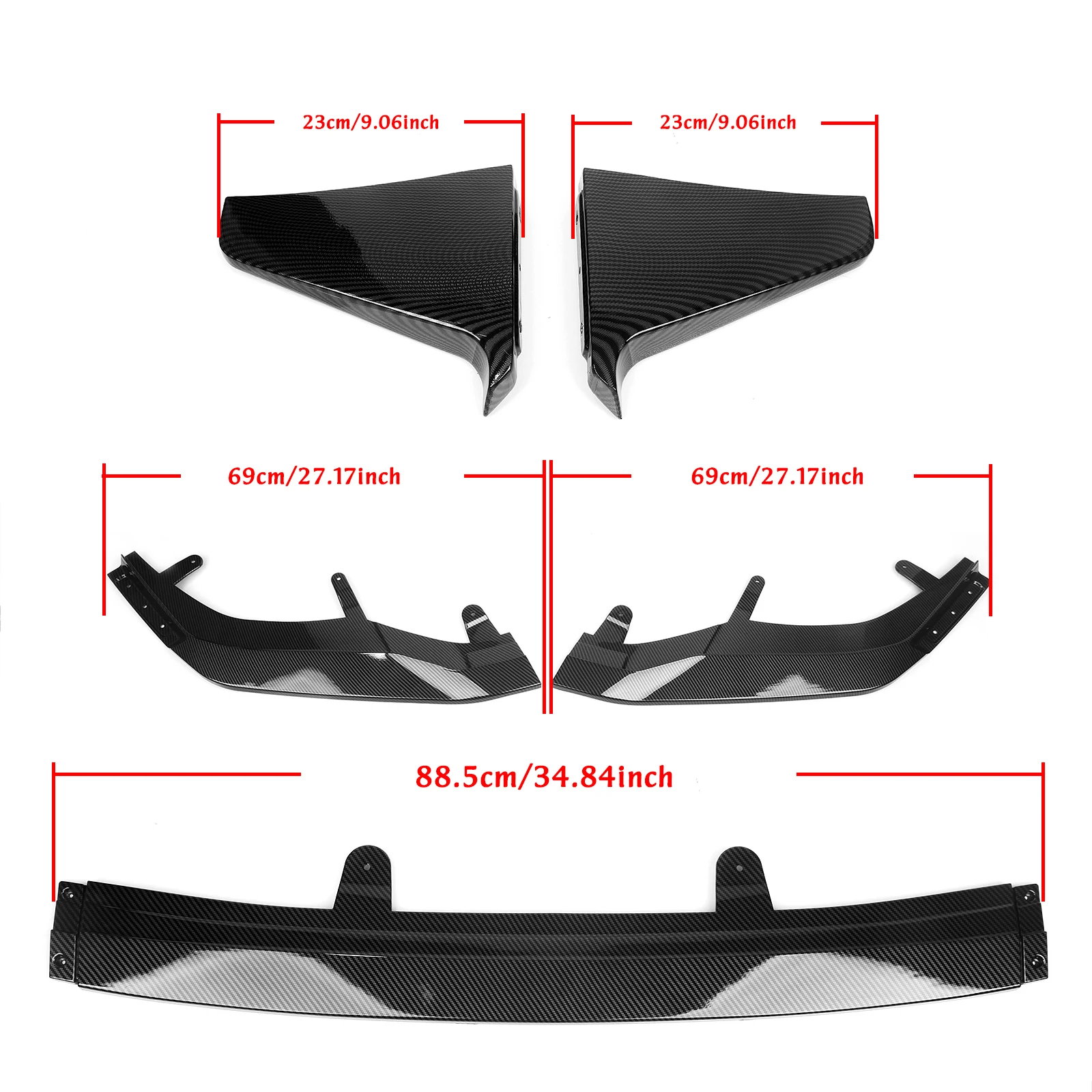 Gloss Black/Carbon Fiber Look Front Bumper Spoiler Lip For Lexus IS300 IS350 F Sport 2021-2025 Lower Splitter Blade Protector