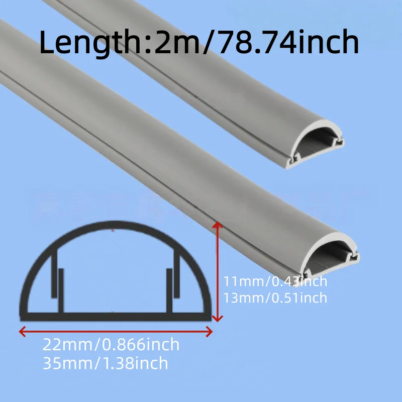 1pc 2m/78.74inch Wire Trunking with Exposed Wires, Shielding Strips, Exposed Wires, Invisible Wiring Trunking