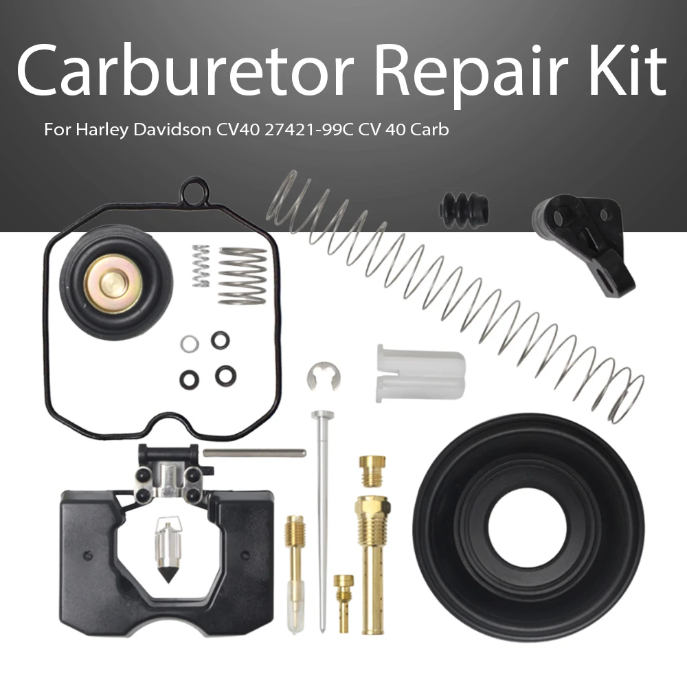 

Motorcycle 1 Set Carburetor Repair Fix Kit Rebuild Tool For Harley Davidson CV40 27421-99C CV 40 Carb