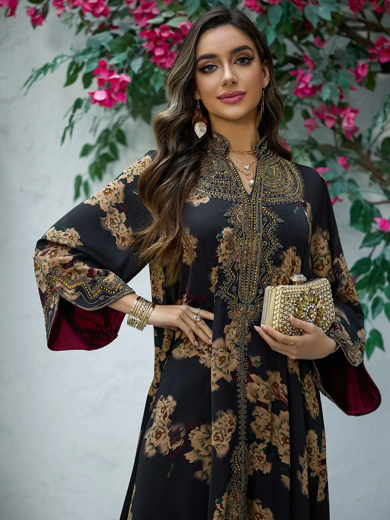 UNI musulman Eid femmes Jalabiya Eid Robe broderie diamant Abaya robes de soirée de luxe Abaya Caftan caftan élégant longue Robe