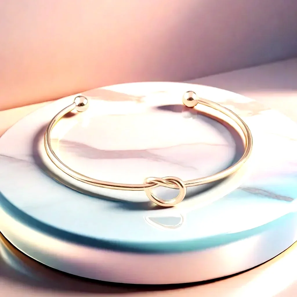 Adjustable Gold Plated Mobius Band Irregular Geometric Metal Bracelet Trend Punk Luxury Jewelry For Ladies