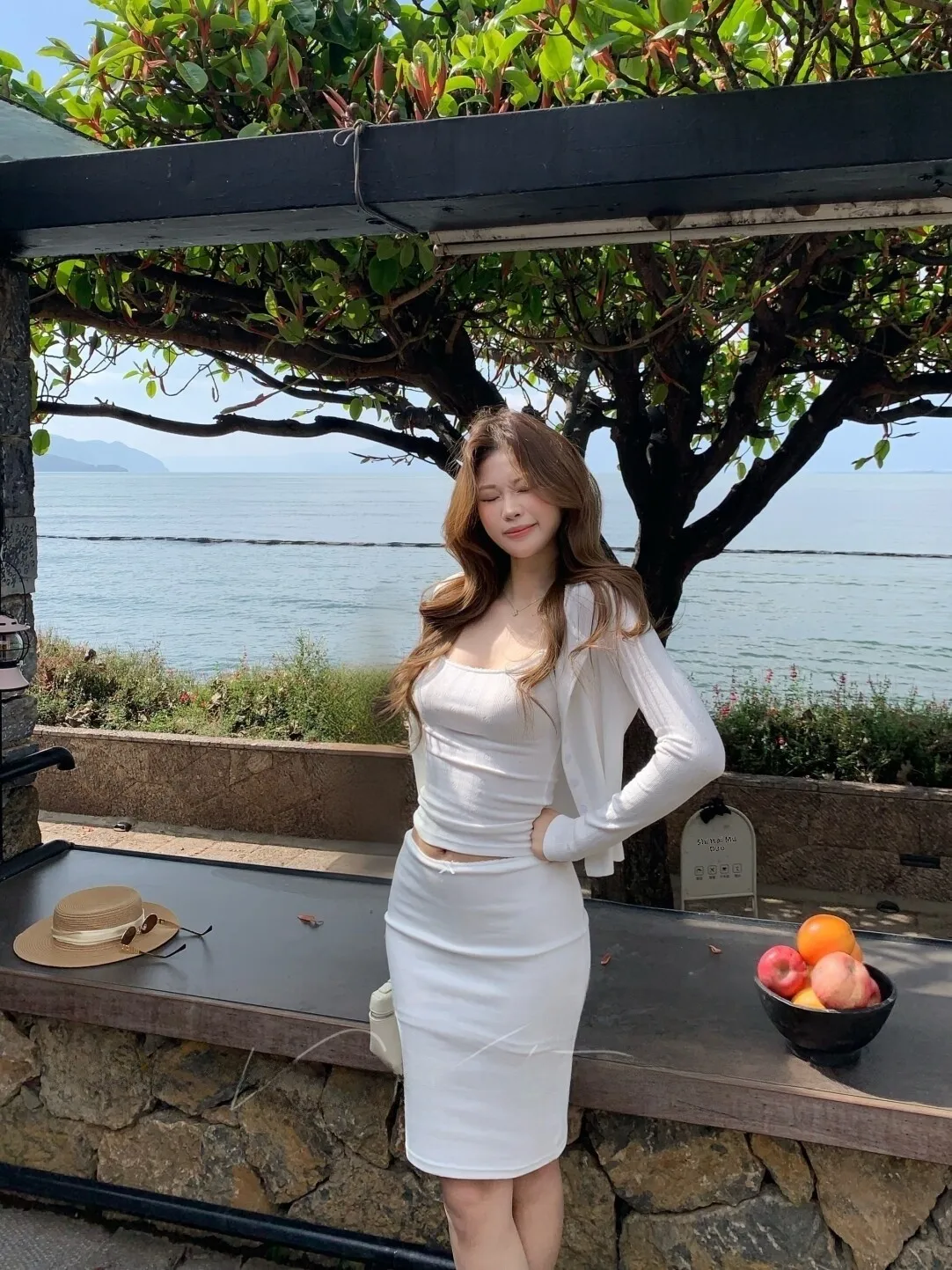 

Women's Cotton Sensation Breathable Three-Piece Set Spring Summer Strap Cardigan Half Skirt Simple Match Skin-friendly Breath...