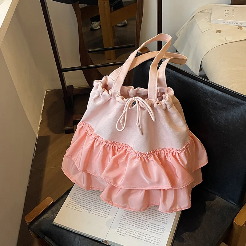 

Summer Bag 2024 New Forest Sweet Girl Fashion Lace Western Style Large Capacity Casual One Shoulder Commuter Bag