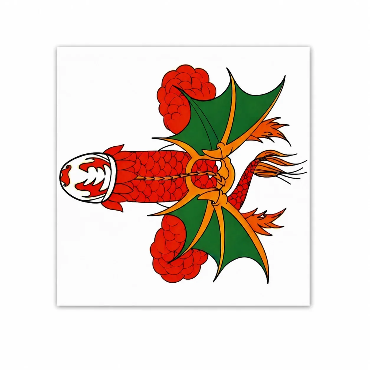 Red Dragon Fish Shoulder Back Temporary Tattoo Sticker Waterproof Fake Tattoo Body Art for Women