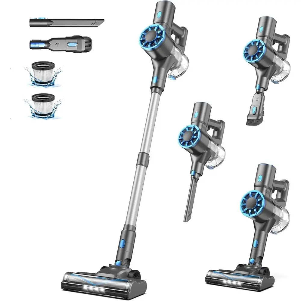

Self-Standing, 8-in-1 Vacuum Cleaners, Lightweight Powerful Vacuum with LED, Rechargeable for Carpet, Pet Hair, Hardwood Floors