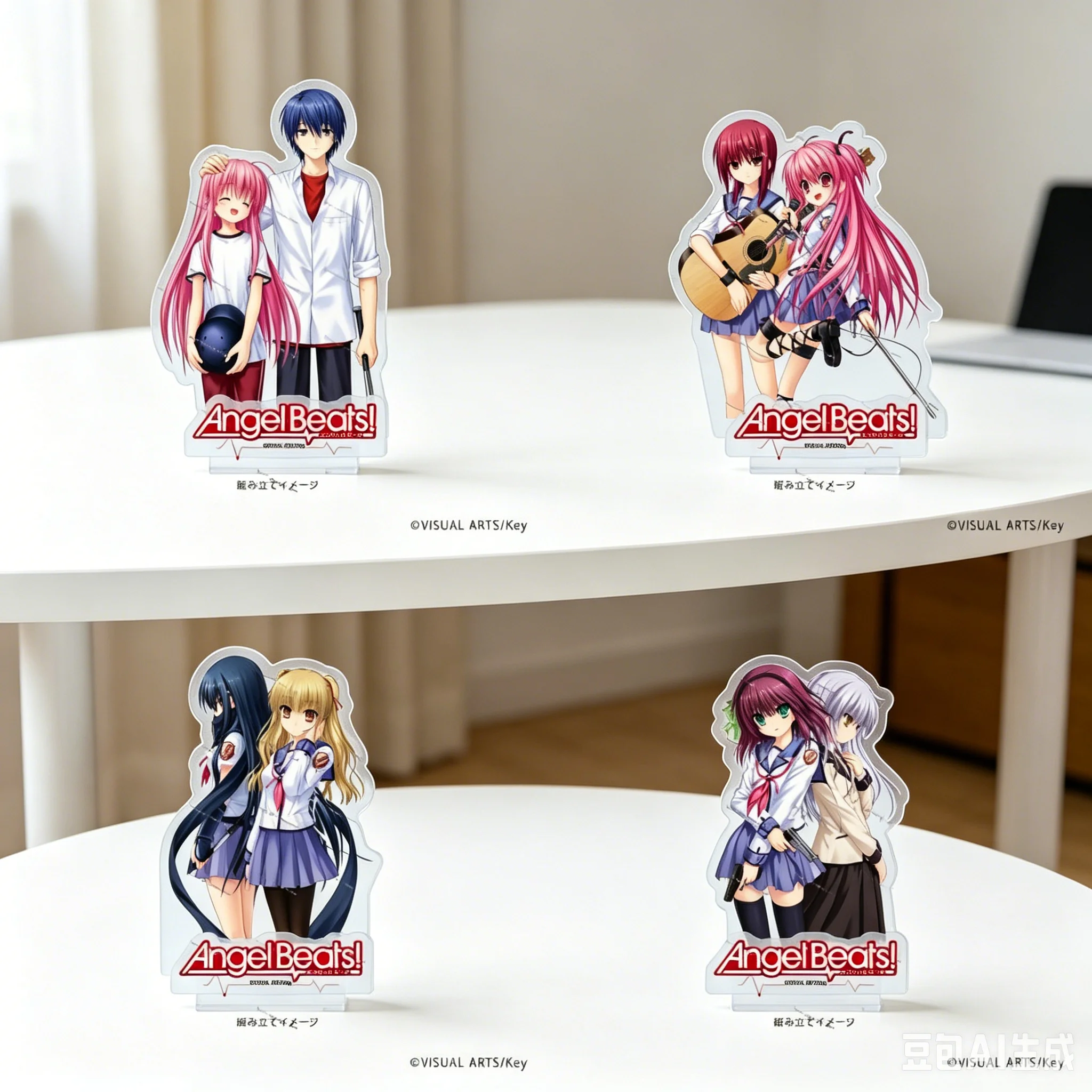 15cm Anime Acrylic Stand Model Angel Beats! Bookshelf Decoration Products High definition images as a gift for fans Keychain