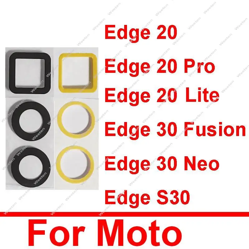 Rear Camera Lens Glass For Motorola MOTO Edge 20 Pro S Pro 20 Lite Edge 30 Fusion 30 Neo S30 Back Camera Lens Adhesive Sticker