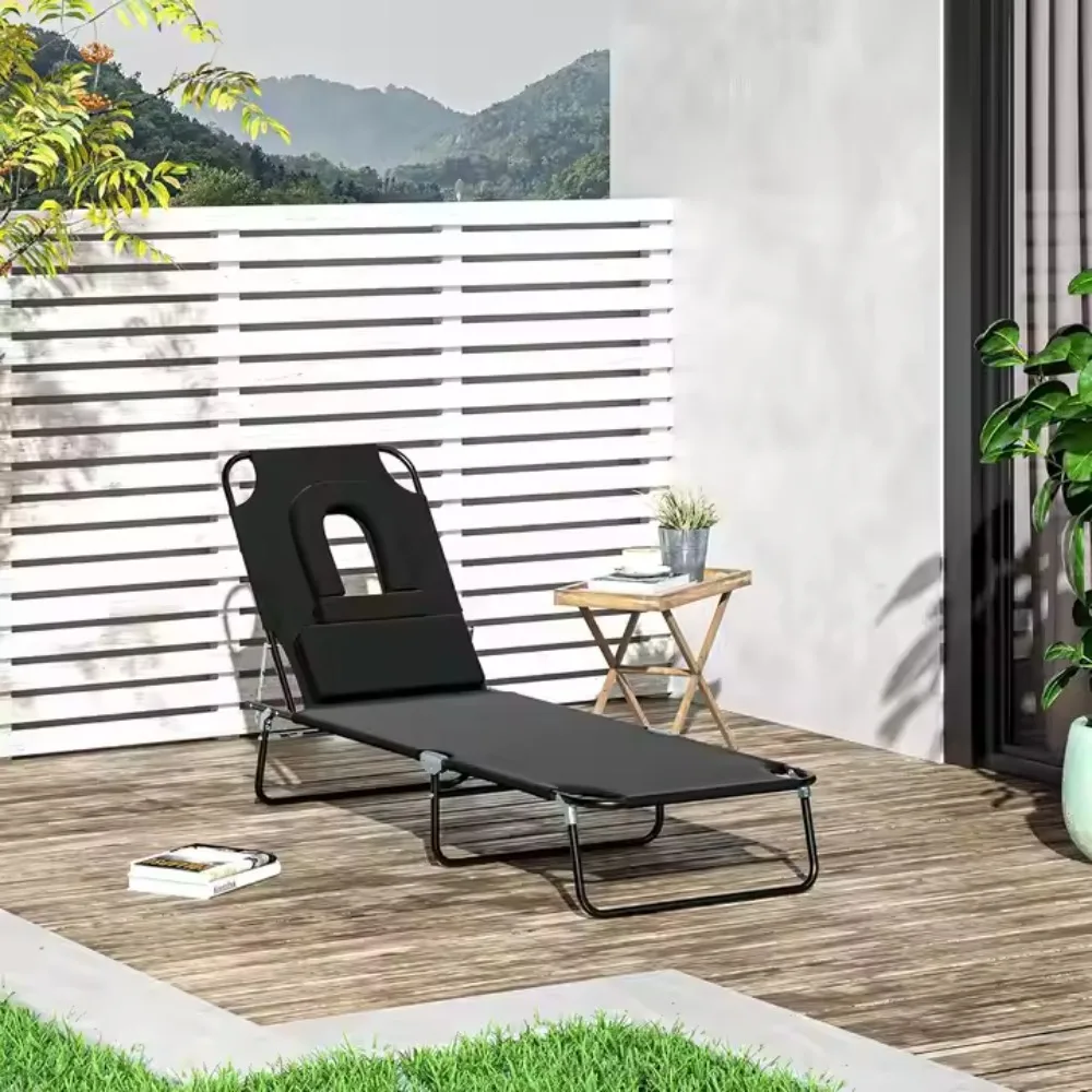 

Outdoor Portable Folding Bed High Load-bearing Capacity Multi-scenario Foldable Beds Comfortable Headrest Portable Folding Chair