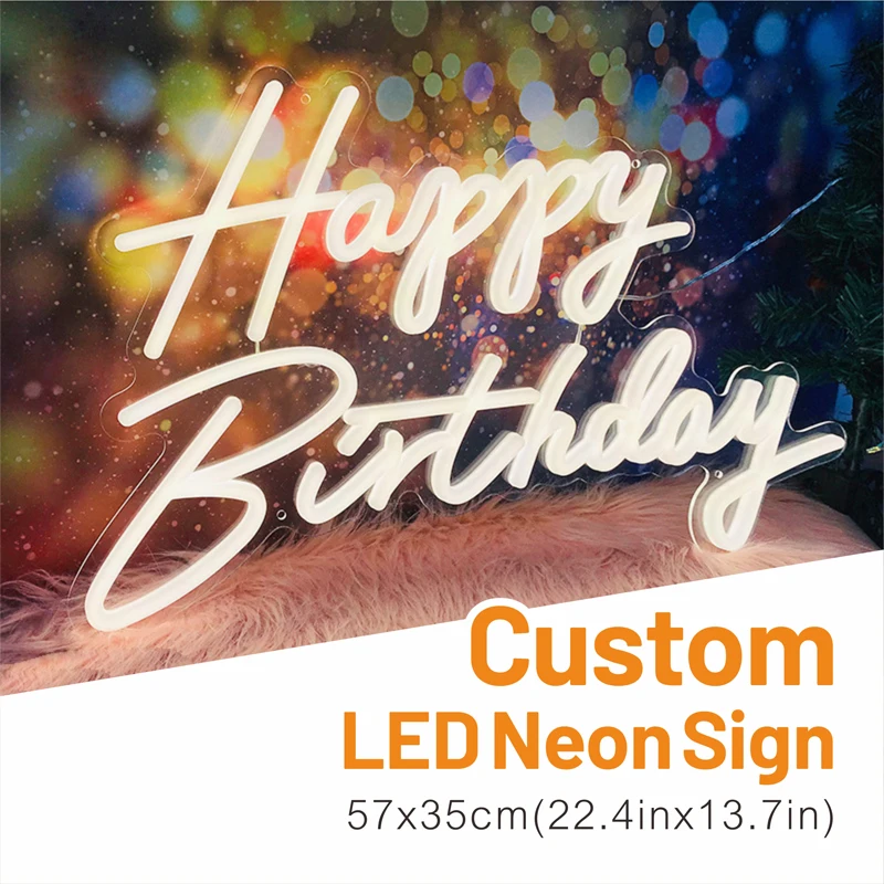 LED High Quality Flexible Separate LED Neon Sign for Happy Birthday Party Neon Sign Neon ABS Material Light Tubes