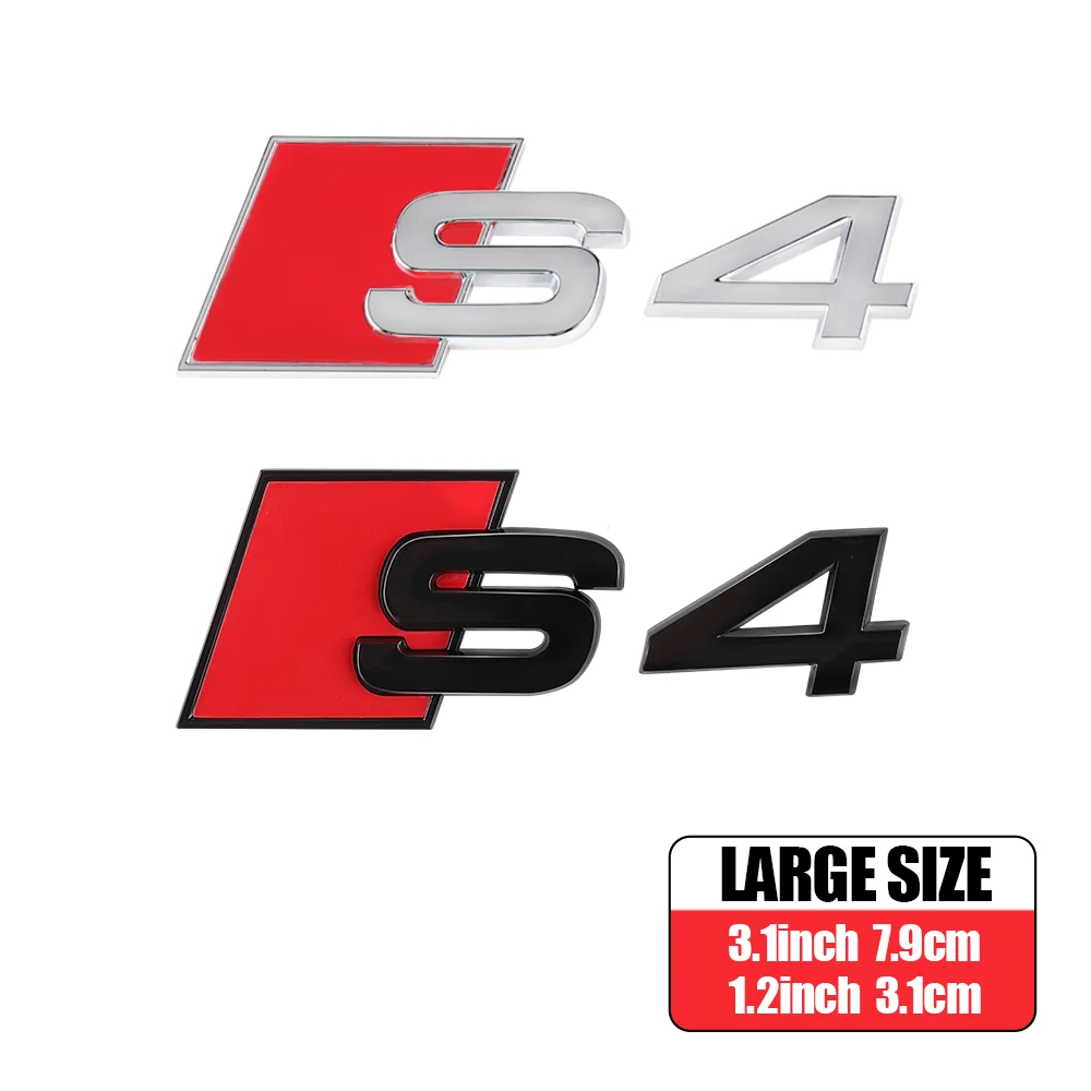 Für Audi Sline S3 S4 S5 S6 S7 S8 ABS Auto Heckklappen-Emblem Aufkleber Auto Heck-Emblem Modifikationszubehör Emblem Dekor Aufkleber