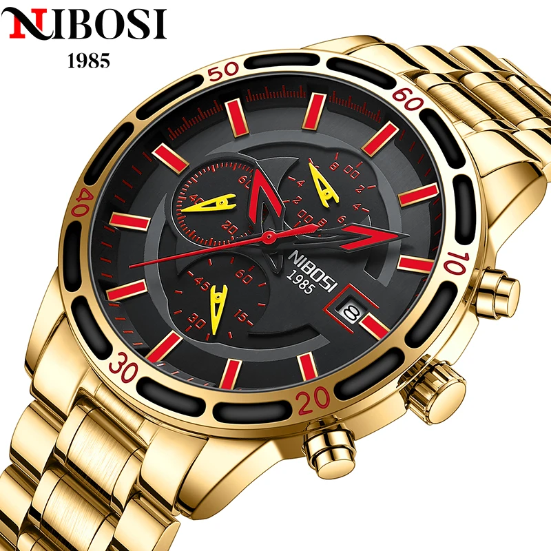 

NIBOSI Fashion Quartz Wristwatches New Clock Men Luxury Watch Casual Business Automatic Watches Mens Montre Homme Man