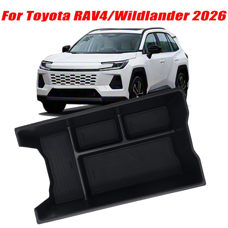 For Toyota RAV4 Wildlander 2026 Model Armrest Storage Box ABS Central Organozer Tray Stowing Tidying Car Accessories