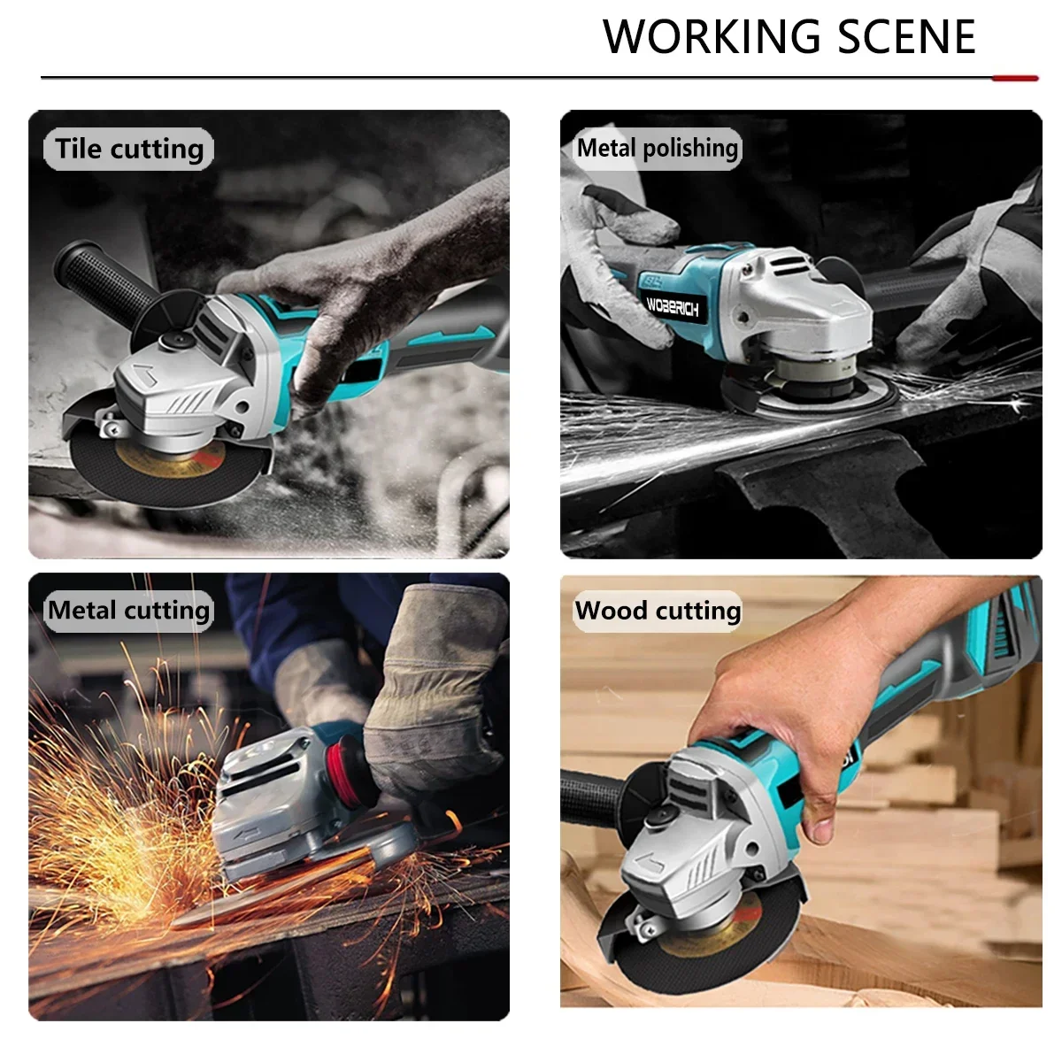 Imagem -06 - Brushless Elétrica Angle Grinder Chave de Impacto Broca de Impacto Martelo Rotativo Kit Combo Conjuntos de Ferramentas Elétricas com Baterias para Makita