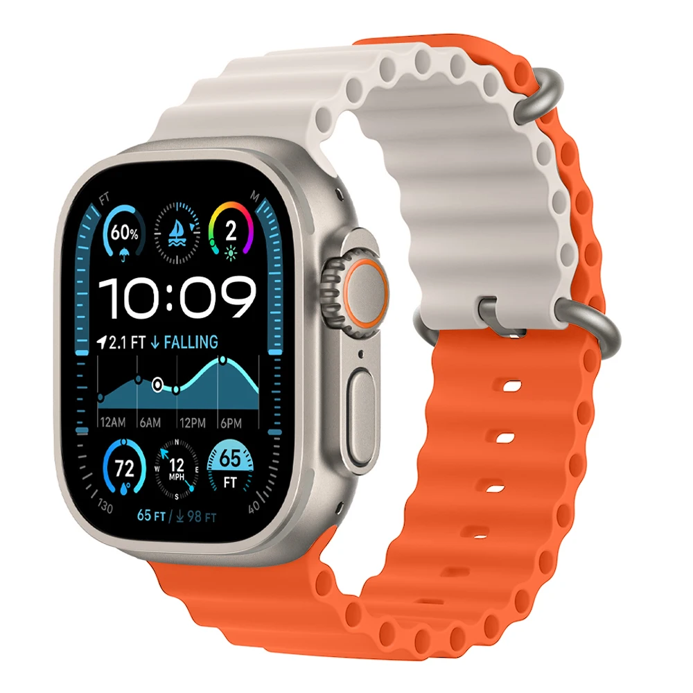 Ocean Strap voor Apple Watch Ultra 3 2 Band 49mm 46mm 44mm 40mm 45mm 41mm 42mm Correa Armband iWatch Serie 11 10 9 SE 8 7 6 5 4